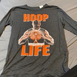 Grey long sleeve Hoop Life shirt, boys small